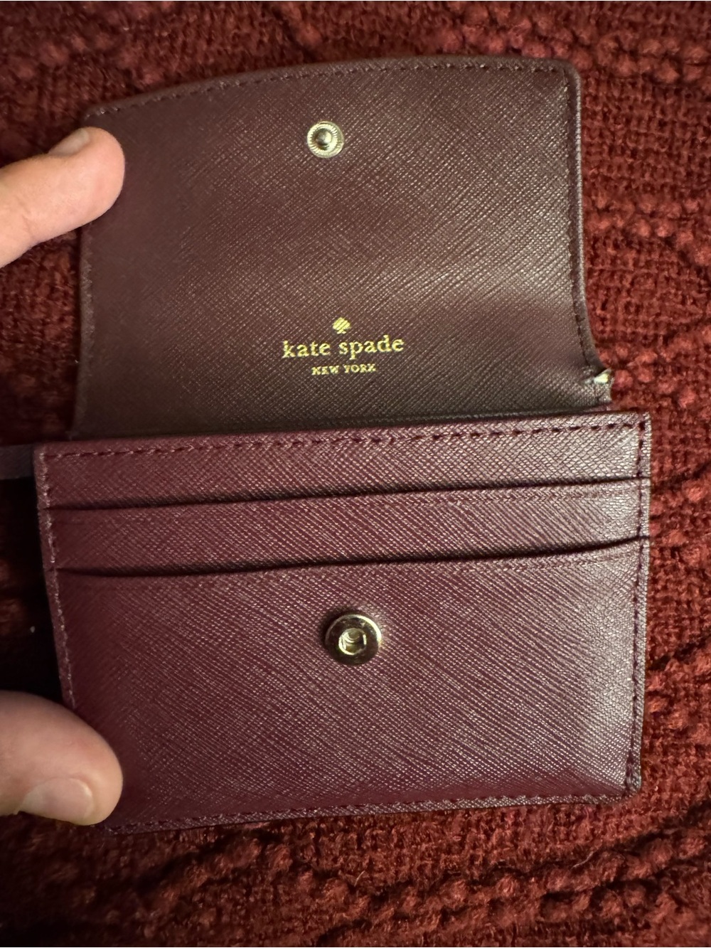 Kate Spade New York Plum Saffiano Leather Tote with Matching Card Holder - Picture 5 of 13